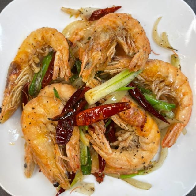 Shrimp with Salt and Pepper.